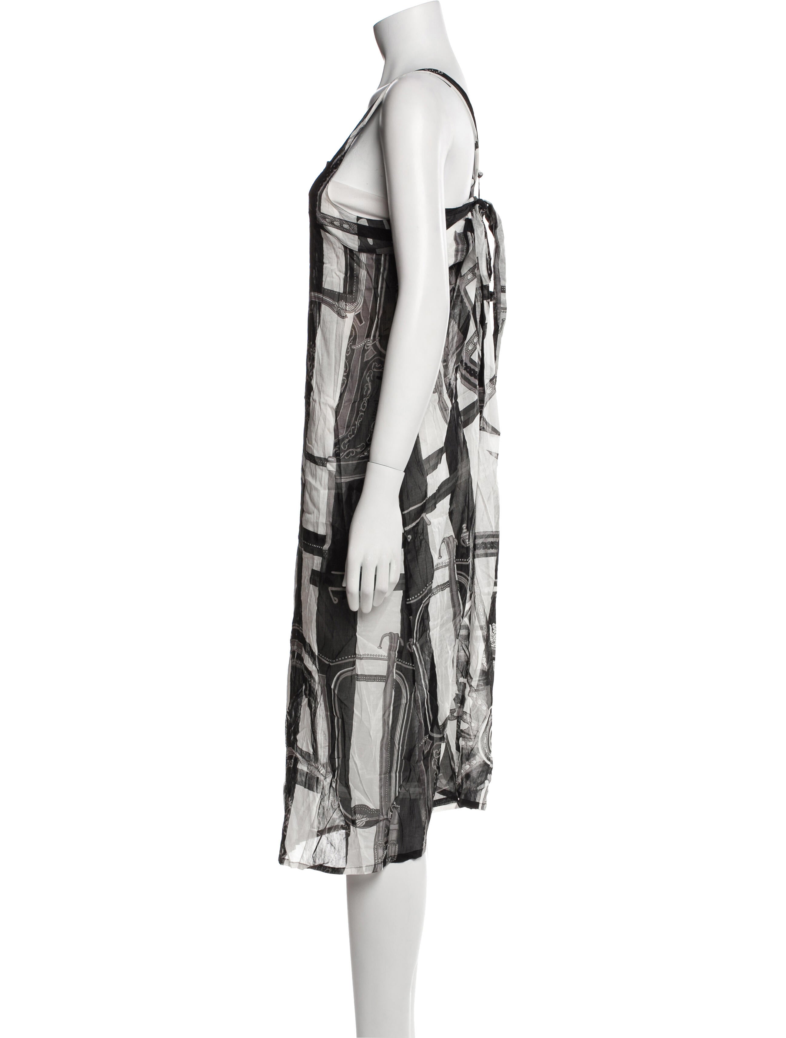 Hermès Printed Midi Length Dress